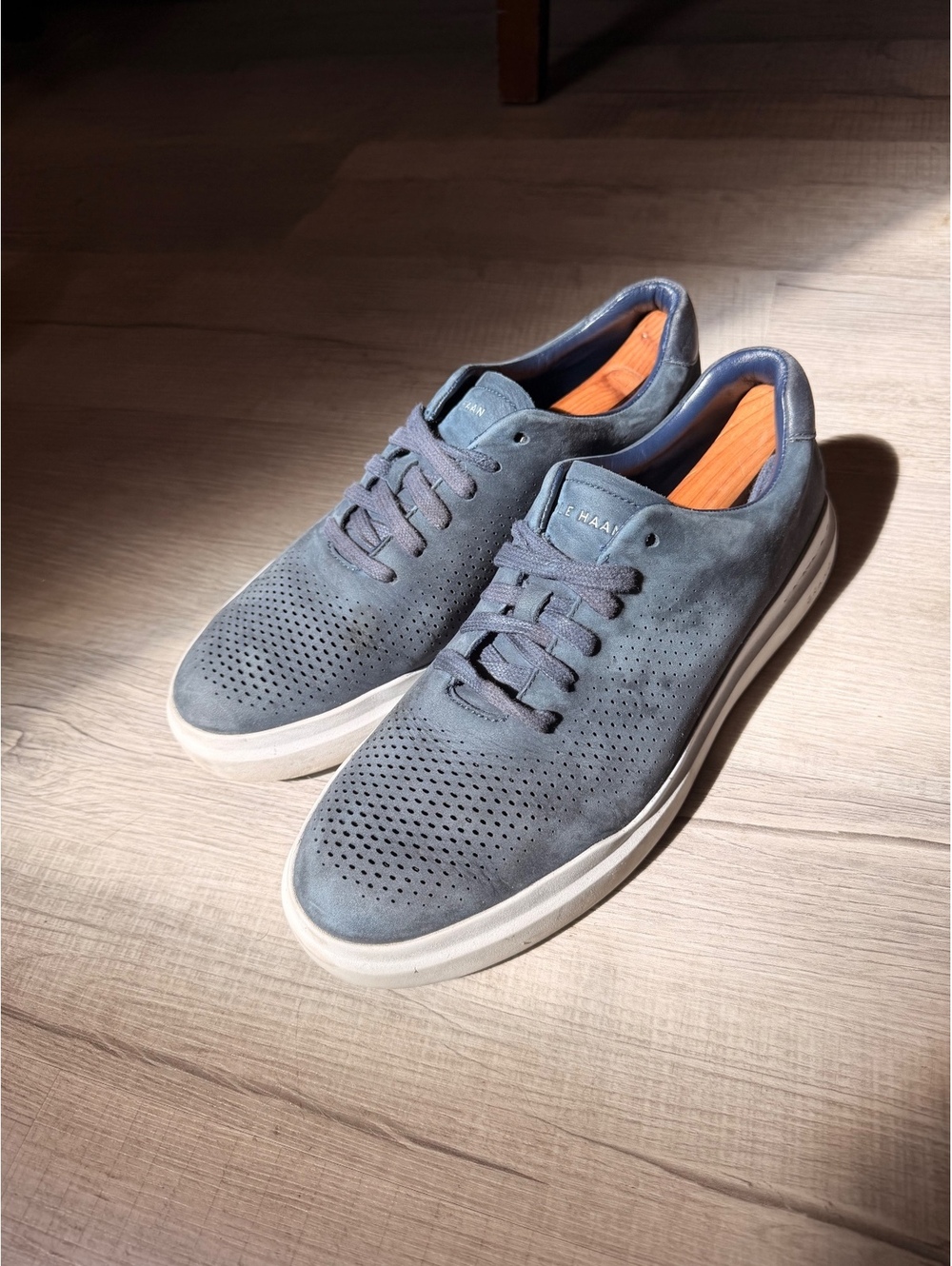 Cole Haan GrandPrø Rally Laser Cut Men's Gray Perforated Sneakers Size 9.5